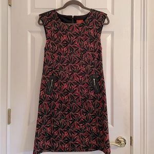 Tracy Negoshian Red and Black Sheath Dress
